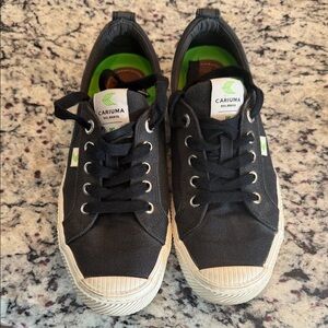 Cariuma Black Canvas Sneakers with White Soles
